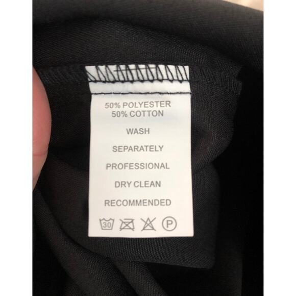 NWT Womens Black White Herringbone Split Neck dress size M - Picture 5 of 12